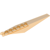 Lego kostka (kostička) 3x12 zkosená s panty, průhledná oranžová (6117721)